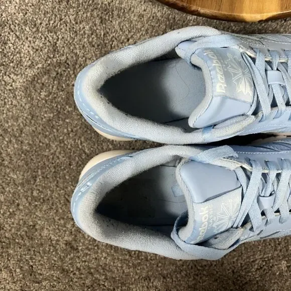 Reebok Classic EF3036  Women’s Size 7.5 Fluid Blue Leather Athletic Shoes Used - Picture 10 of 12